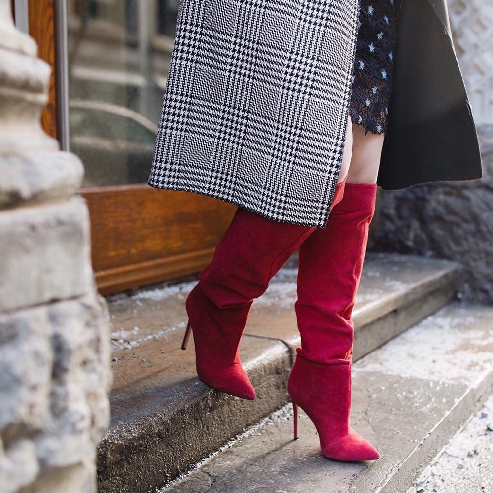 Aldo “Zoania” red suede boots